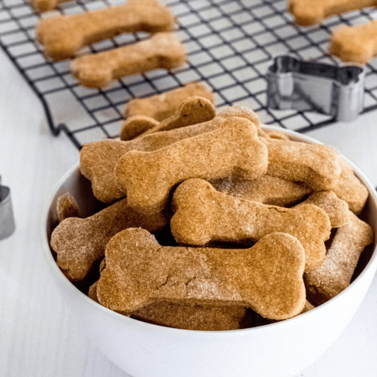 apple peanut butter dog treats - gateries pommes et beurre d'arachides pour chiens